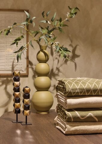 Плед 150x200 Claudi Lineas Olive зеленый