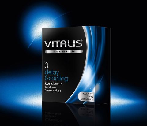 Презервативы VITALIS PREMIUM delay & cooling с охлаждающим эффектом - 3 шт.