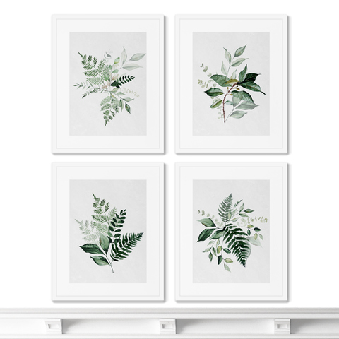 Opia Designs - Набор из 4-х репродукций картин в раме Floral set in pale shades, No2, 2021г.