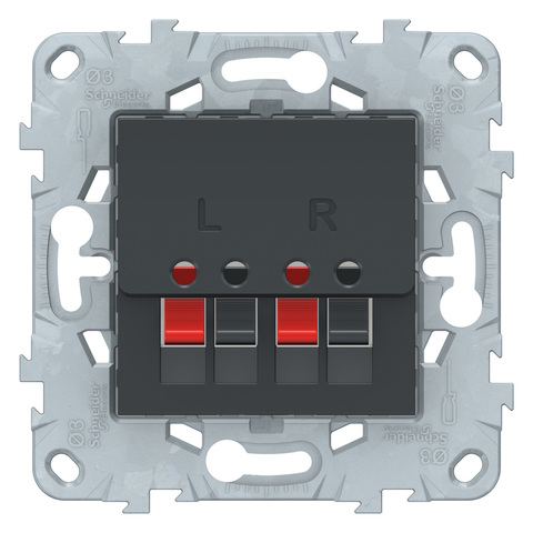 Розетка акустическая одинарная. Цвет Антрацит. Schneider Electric Unica New. NU548654