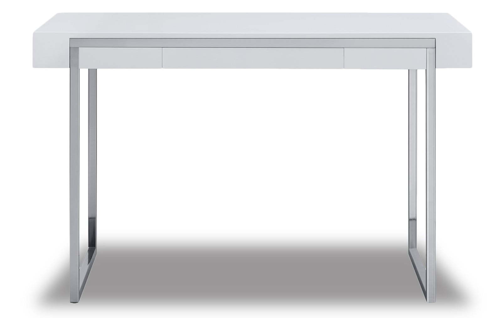 письменный стол из мдф белый глянец