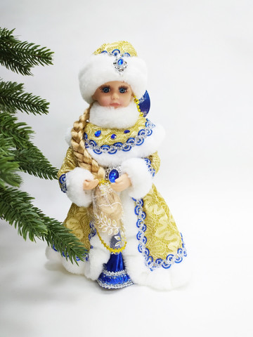 Снегурочка в синей с золотом шубе и шапке 30см Triumph Nord