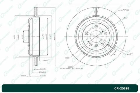 Диск тормозной G-brake  GR-20398