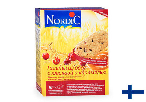 Галеты Nordic из овса с клюквой и карамелью, 300г