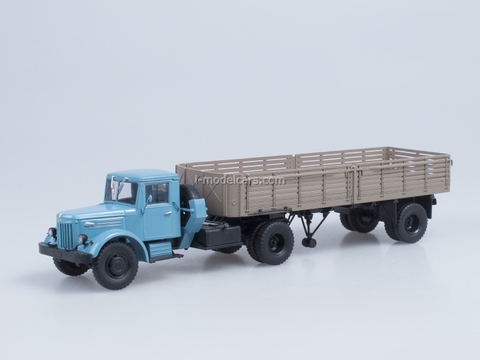 MAZ-200V with semitrailer MAZ-5215 blue-brown AutoHistory 1:43