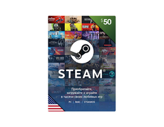 Карта оплаты Steam 50 USD USA [Цифровая версия] (для ПК, цифровой код доступа)