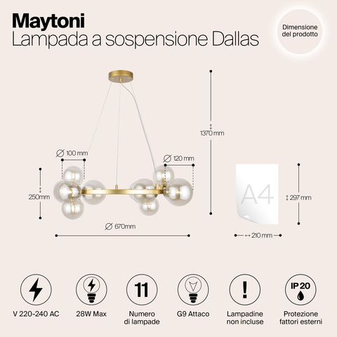 Подвесной светильник Maytoni Dallas MOD545PL-11G