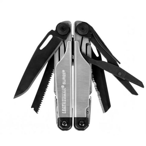 Мультитул Leatherman Surge Black & Silver, нейлоновый чехол, 21 функция (832462) чёрно-серебристый | Multitool-Leatherman.Ru
