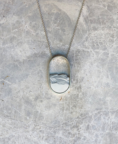 Колье OVAL MINI SILVER WHITE