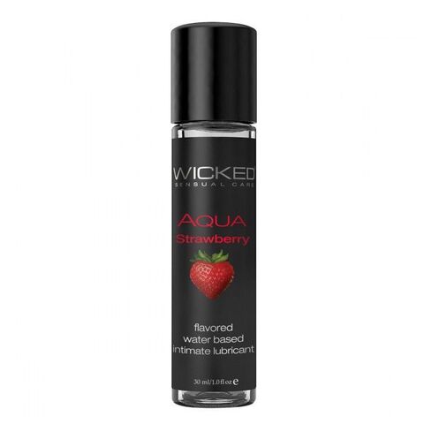 Лубрикант с ароматом клубники Wicked Aqua Strawberry - 30 мл. - Wicked 90411