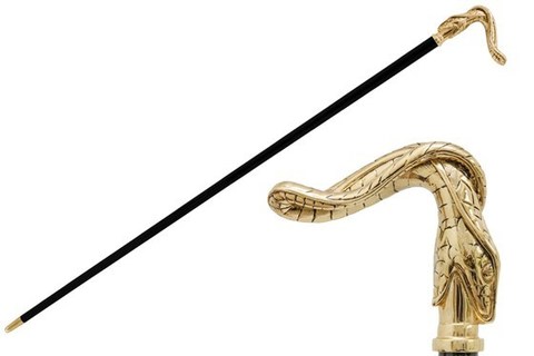 Трость мужская Pasotti Golden Snake Cane, Италия.