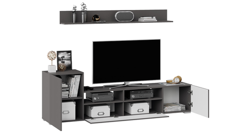 Гостиная Сильвия тип 2 графит серый / графит матовый