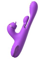 Фиолетовый вибратор с тройной стимуляцией Intimotion Pulse Pro - 24 см. - 