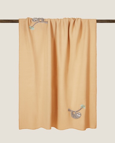 Плед детский 130x160 Frati Home The Sloth Crema кремовый с аппликацией ленивец