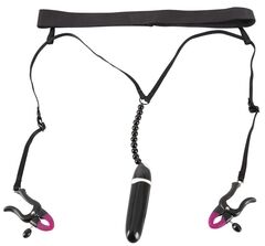 Женские вибростринги с зажимами для половых губ Spreader String with Vibrator