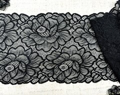 Кружево стрейч, ш. 17 см, чёрный