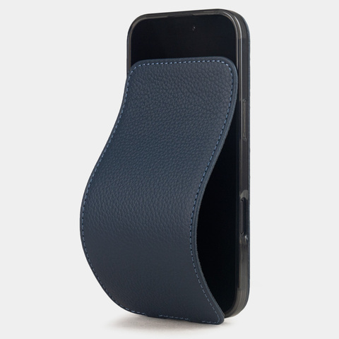 Чехол для iPhone 17 Air из кожи теленка, синего цвета