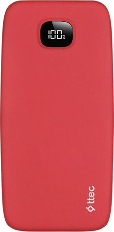 Внешний аккумулятор TTEC ChargeUp Pro LCD 10.000mAh PD 20W Powerbank, красный