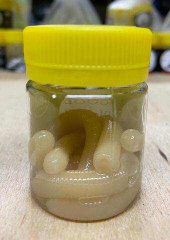 Форелевая силиконовая приманка COOL PLACE BUK FLOATING STRETCH цвет ТЕЛЕСНЫЙ  ( плавающая/ тянущаяся ) 65 мм/ 7 шт в банке.