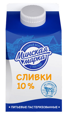Сливки Минская марка 10% 500гр
