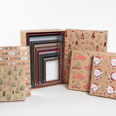 Коробка одиночная, Прямоугольник, Новогодний микс, 19,5*12*7 см, 1 шт.