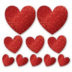 Баннер-комплект, Сердце блеск, 12см, 21см, 30см, 10 шт.