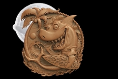 Силиконовый молд № 510 медальон Серфер Акула