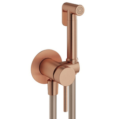 Plumberia Selection IXO Гигиенический душ, со смесителем, держатель, шланг PVC 125см., цвет: медь брашированная фото