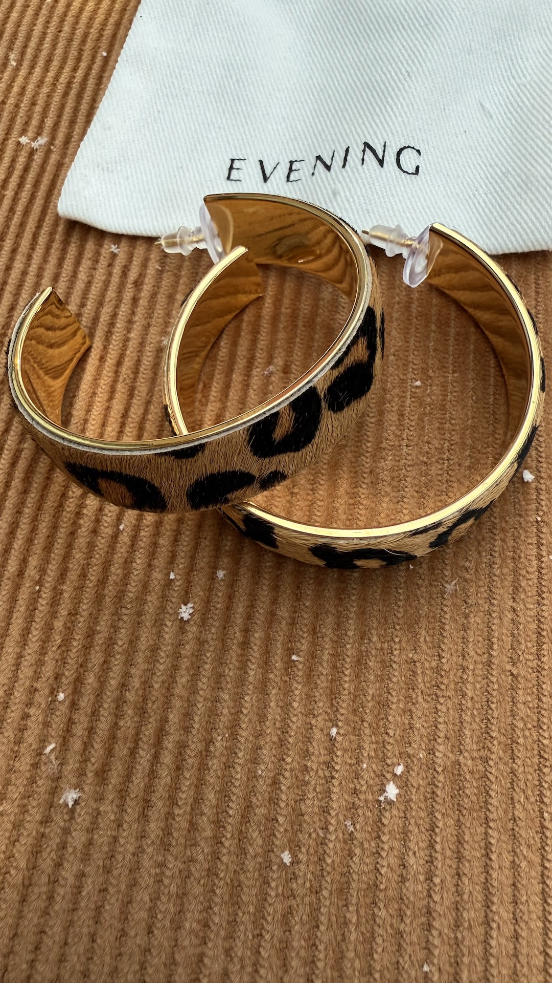 Серьги кольца с леопардовым принтом