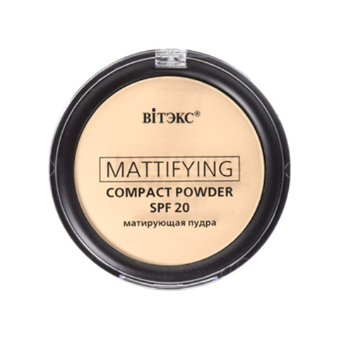 VITEX Пудра матирующая компактная для лица SPF20 тон 04 Sand beige 8г (Польша)