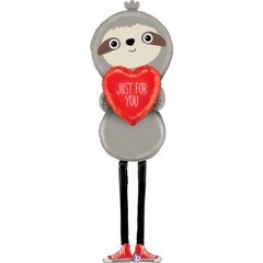 Шар 3D (64''/163 см) Ходячая Фигура, Ленивец с сердечком