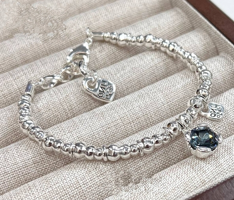 68129- Браслет UNOde 50 с подвеской с аквамариновой вставкой