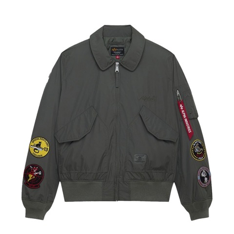 Бомбер Alpha Industries CWU 36/P Relaxed Patched Field Grey (Полевой Серый)
