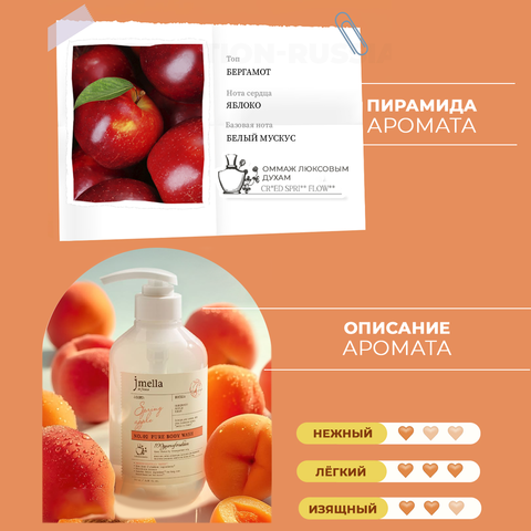 JMELLA IN FRANCE SPRING APPLE BODY WASH ПАРФЮМИРОВАННЫЙ ГЕЛЬ ДЛЯ ДУША, 500 МЛ