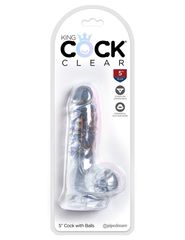 Прозрачный фаллоимитатор King Cock Clear 5