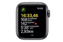 Смарт часыApple Watch SE GPS, 44mm Space Grey Aluminium Case with Midnight Sport Band - Regular (MKQ63GK/A)
