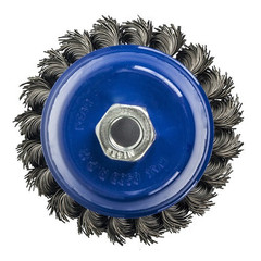 Кордщетка для МШУ чашеобразная витая ПРАКТИКА 100 мм М14 (1шт.) блистер (773-293)