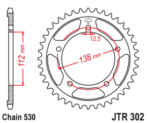 Звезда задняя JTR302.39 для Honda CB1300