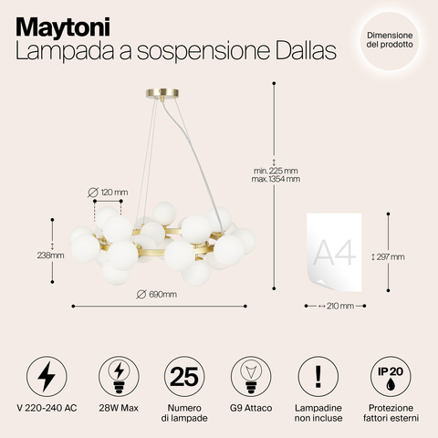 Подвесной светильник Maytoni Dallas MOD545PL-25BS