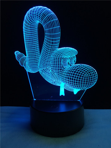 3D светильник с пультом Змея — 3D light remote control Snake