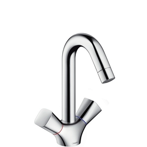 Смеситель для раковины с высоким изливом и донным клапаном Hansgrohe Logis 71222000