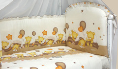 Комплект в кроватку "Мишутки", 7 предметов (бежевый)