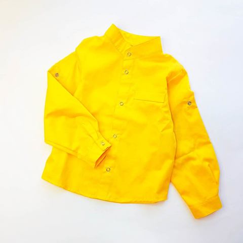 Рубашка желтая со стойкой