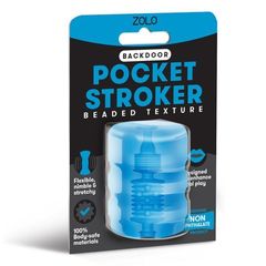 Голубой портативный мастурбатор Zolo Backdoor Pocket Stroker - 