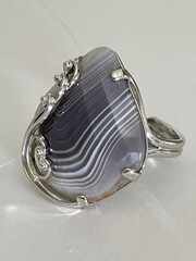 Агат М (кольцо из серебра)