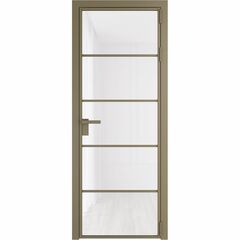 Алюминиевая дверь 14AG шампань остеклённая