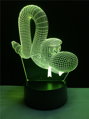 3D светильник с пультом Змея — 3D light remote control Snake