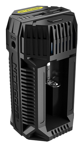 Автомобильное зар./устр. Nitecore V2 2A черный (17179)