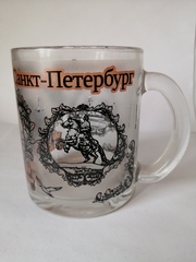 Кружка 300 мл стекло с видами Петербурга.