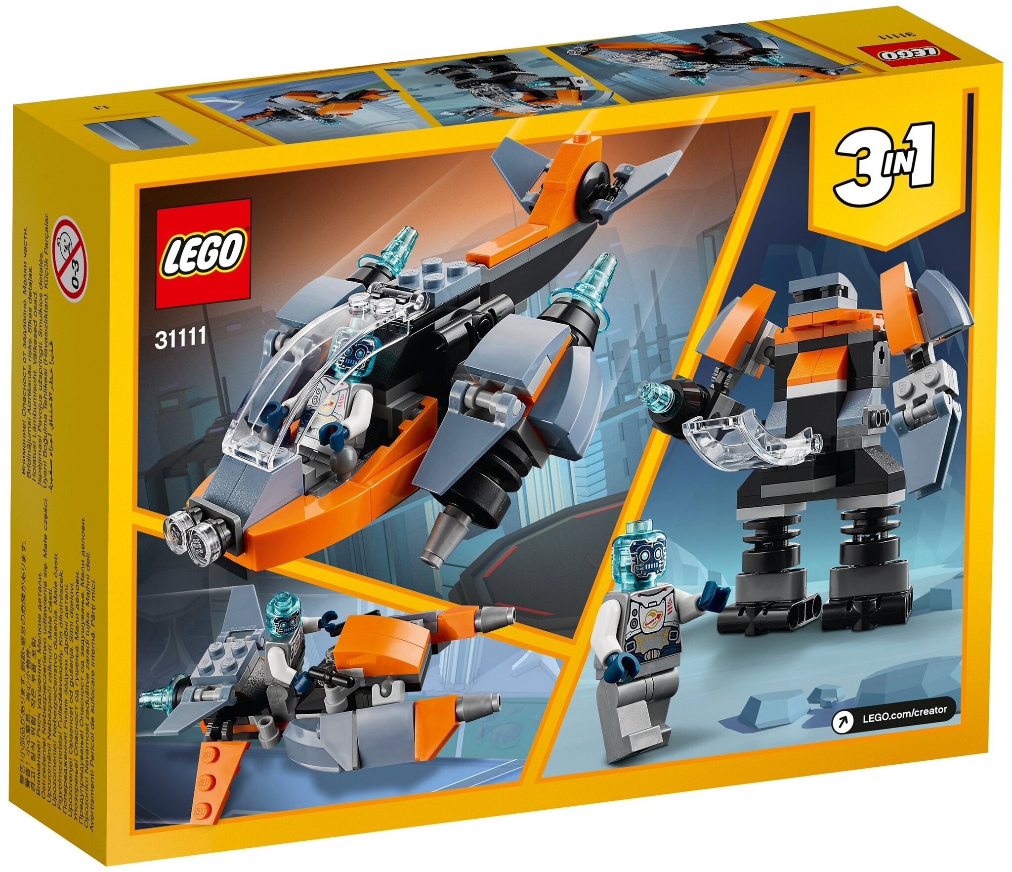 Конструктор LEGO Creator 31111 Кибердрон 31111 купить в интернет-магазине  Layon.ru